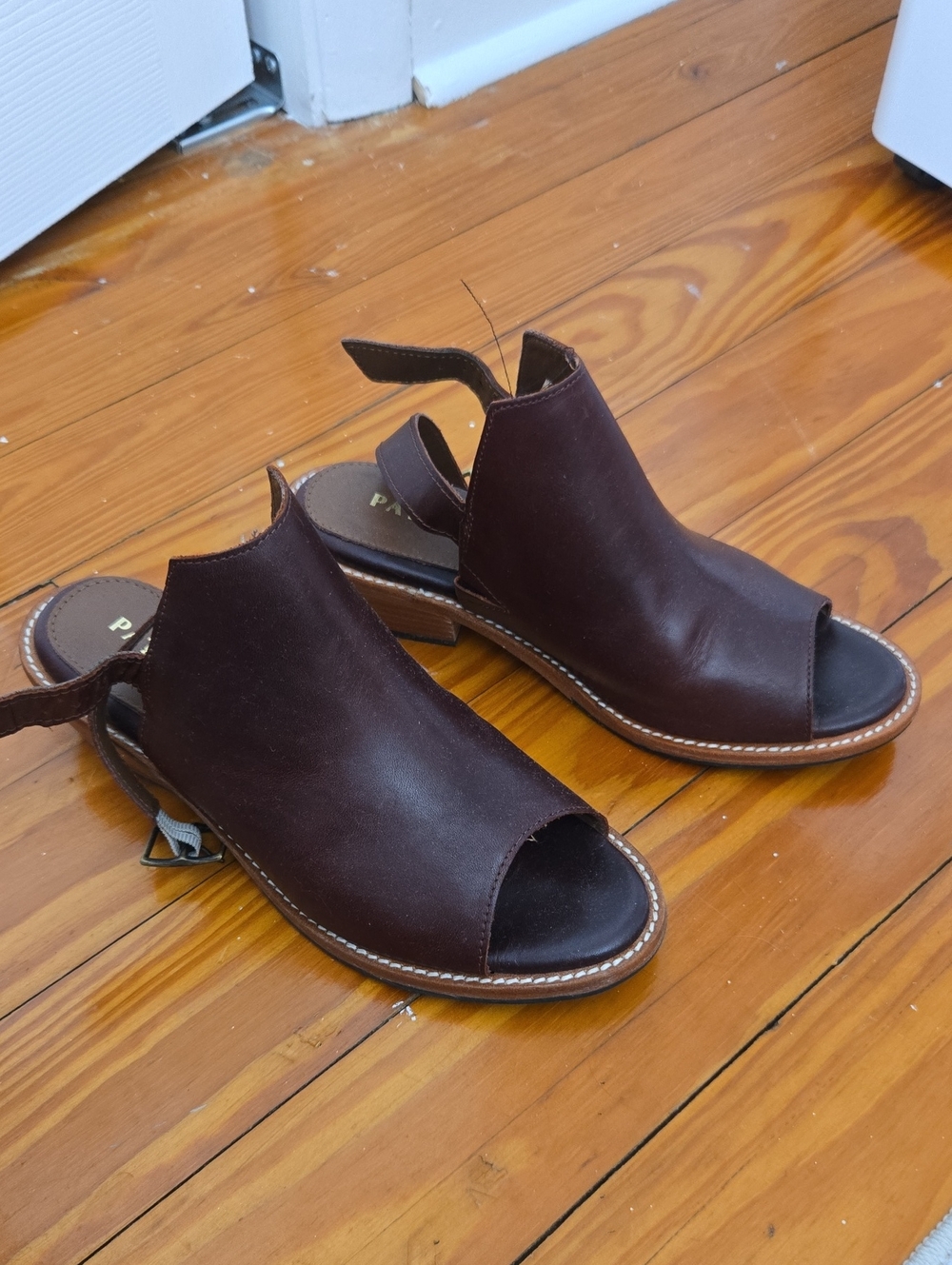 Patina Open-Toe Slingback Sandals in Dark Burgundy